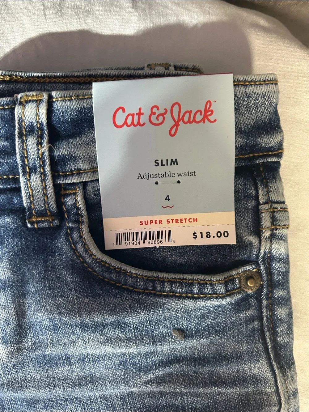 12-Pack Cat & Jack Boys Size 4 Slim Super Stretch Jeans NWT Casepack